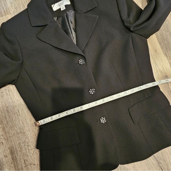 LE SUIT Black Blazer Jacket Notched Collar Single Breasted 3 button Suit Jacket - Picture 3 of 10